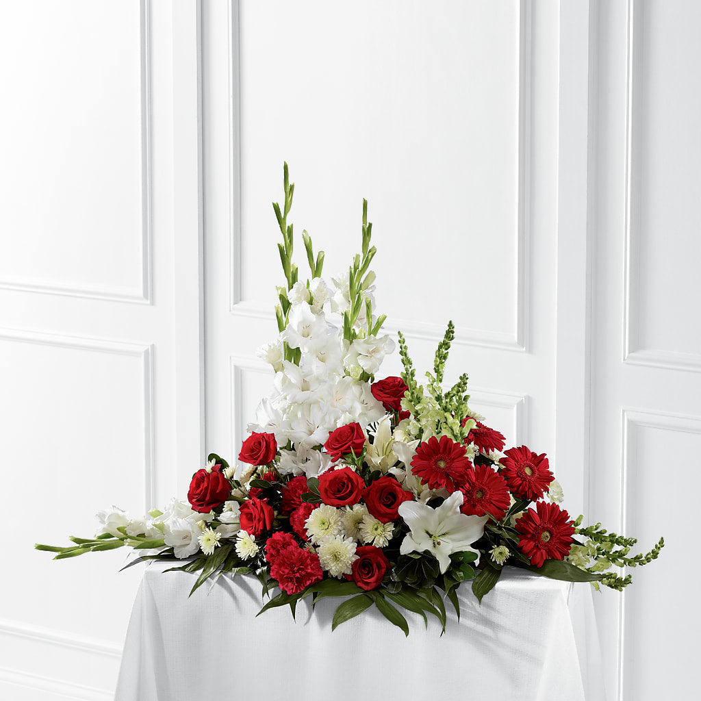 Crimson & White Arrangement – Floral Expressions, Auburn IL
