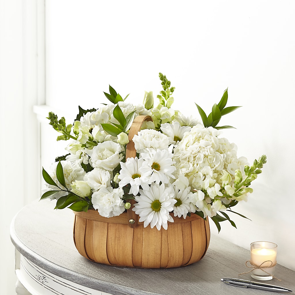 Pure Ivory Basket – Floral Expressions, Auburn IL