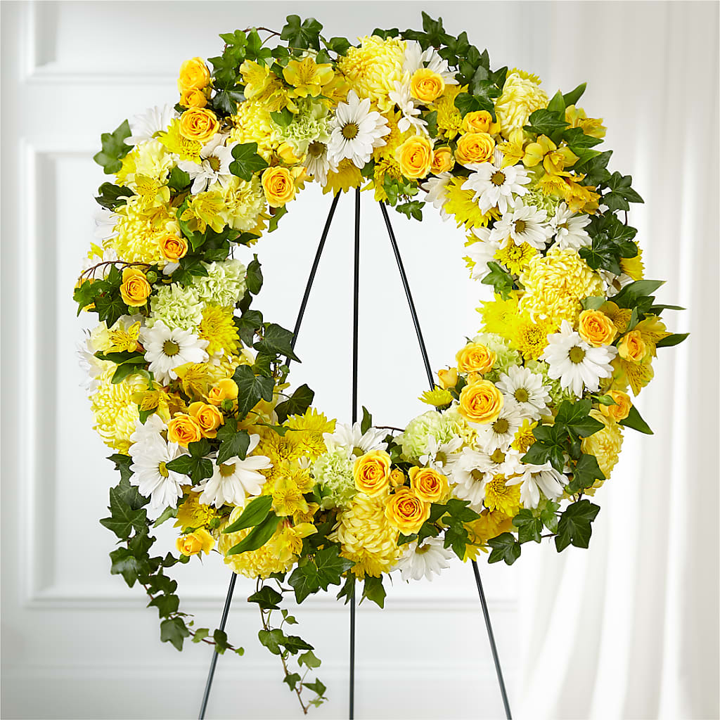 Golden Remembrance Wreath – Floral Expressions, Auburn IL