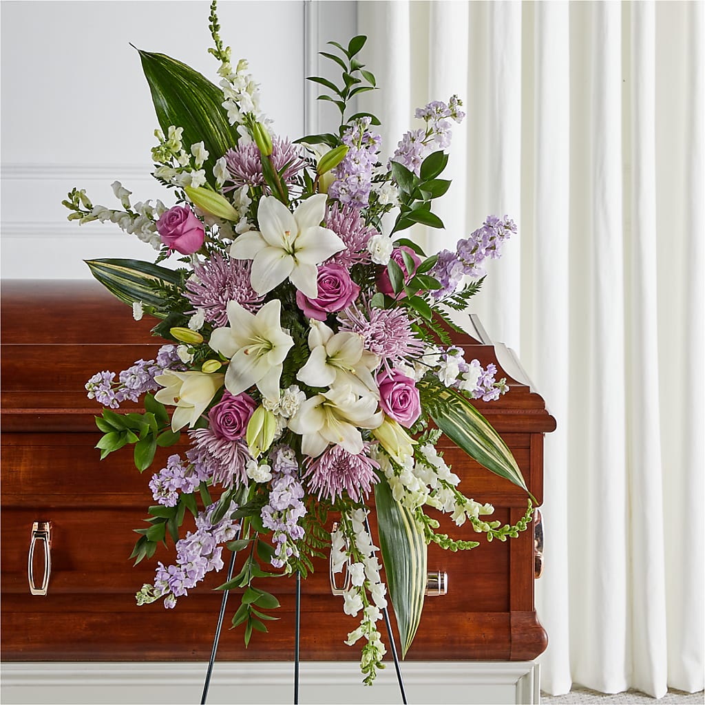 Grateful Hearts Standing Spray – Floral Expressions, Auburn IL