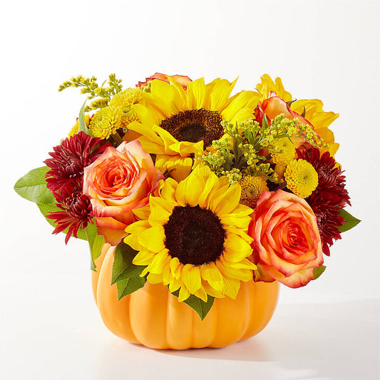 Golden Gourd Pumpkin Bouquet –  Floral Expressions, Auburn IL