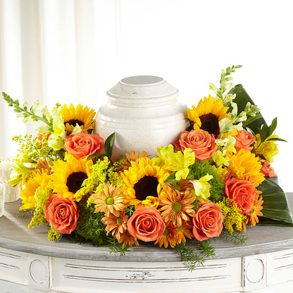 Faithful Sunflower Cremation Adornment –  Floral Expressions, Auburn IL