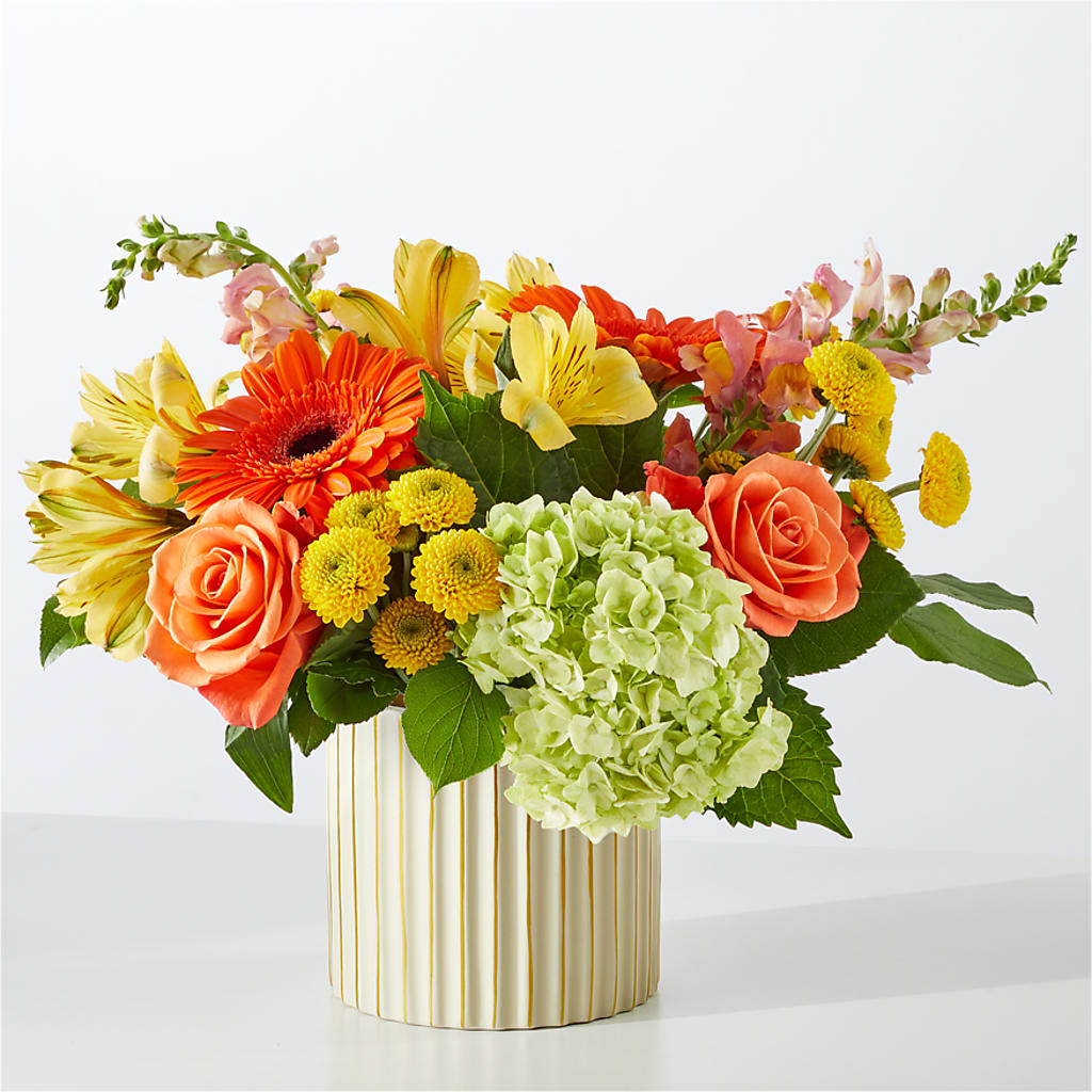 Autumn Sunshine Bouquet with Ivory Vase –  Floral Expressions, Auburn IL