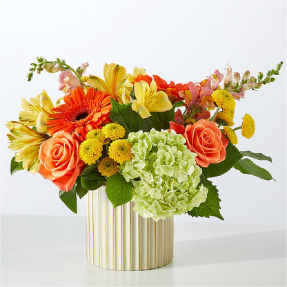Autumn Sunshine Bouquet with Ivory Vase –  Floral Expressions, Auburn IL