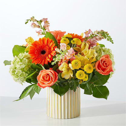 Autumn Sunshine Bouquet with Ivory Vase –  Floral Expressions, Auburn IL