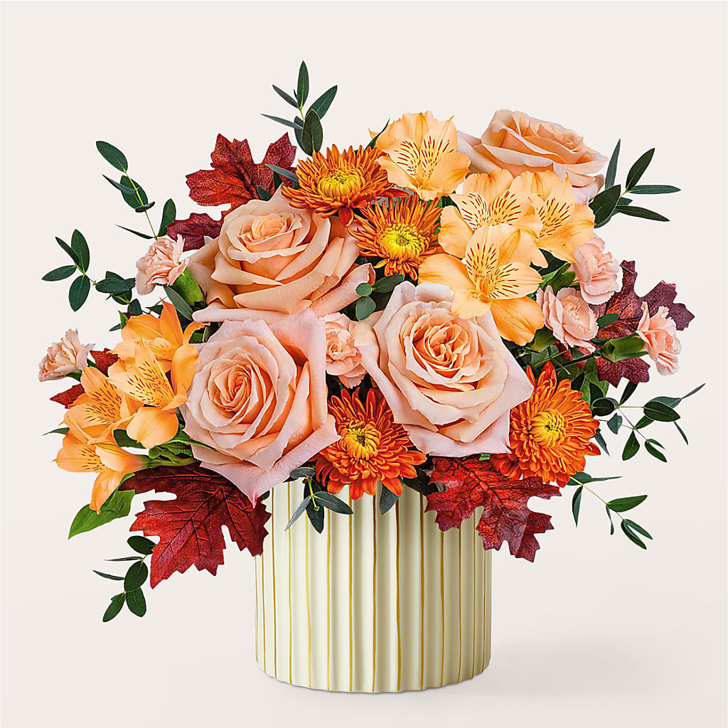 Spiced Latte Bouquet with Ivory Vase –  Floral Expressions, Auburn IL