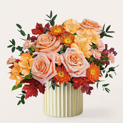 Spiced Latte Bouquet with Ivory Vase –  Floral Expressions, Auburn IL