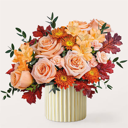 Spiced Latte Bouquet with Ivory Vase –  Floral Expressions, Auburn IL