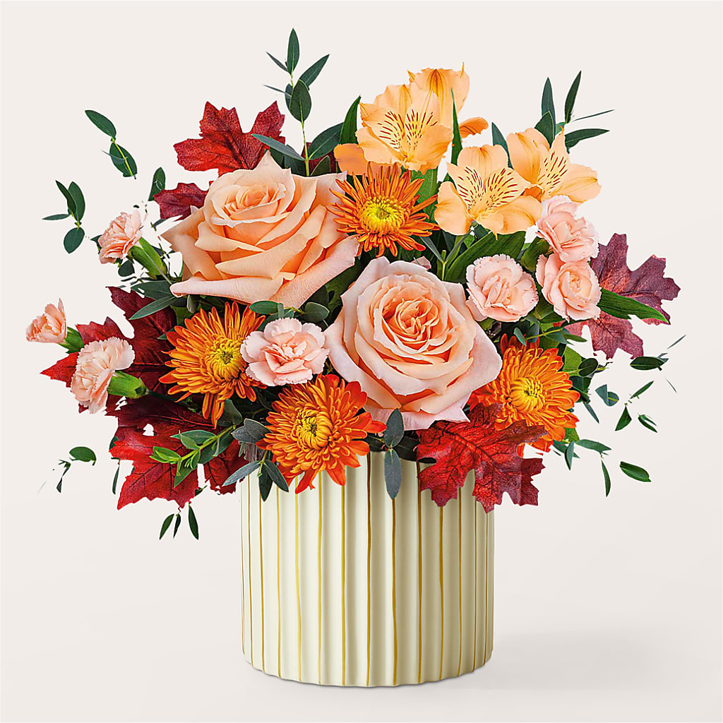 Spiced Latte Bouquet with Ivory Vase –  Floral Expressions, Auburn IL