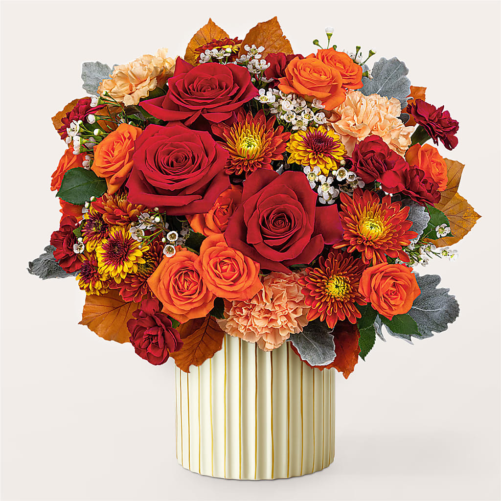 Merlot Bouquet with Ivory Vase –  Floral Expressions, Auburn IL