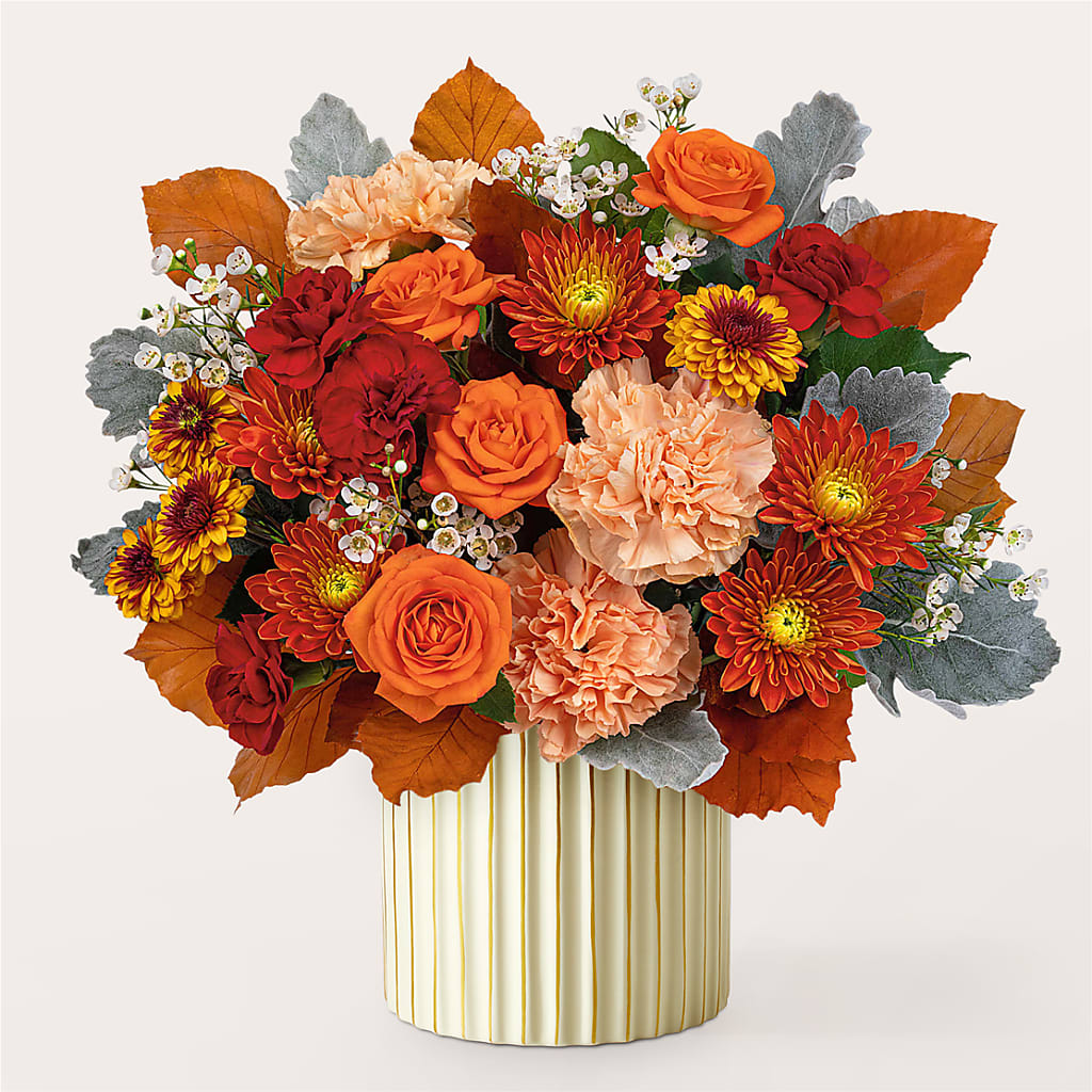 Merlot Bouquet with Ivory Vase –  Floral Expressions, Auburn IL
