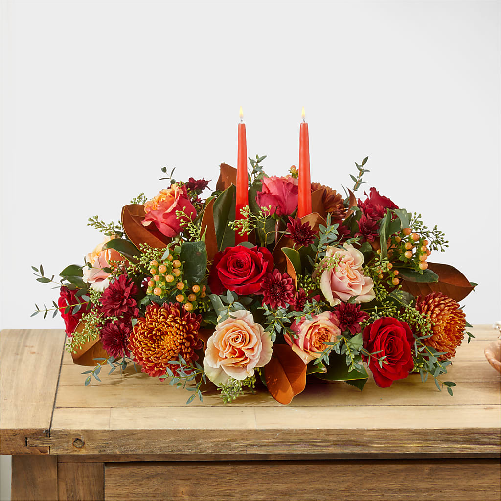 Gather Near Centerpiece –  Floral Expressions, Auburn IL