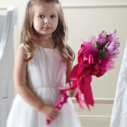 Sparkle Pink Flower Girl Bouquet –  Floral Expressions, Auburn IL